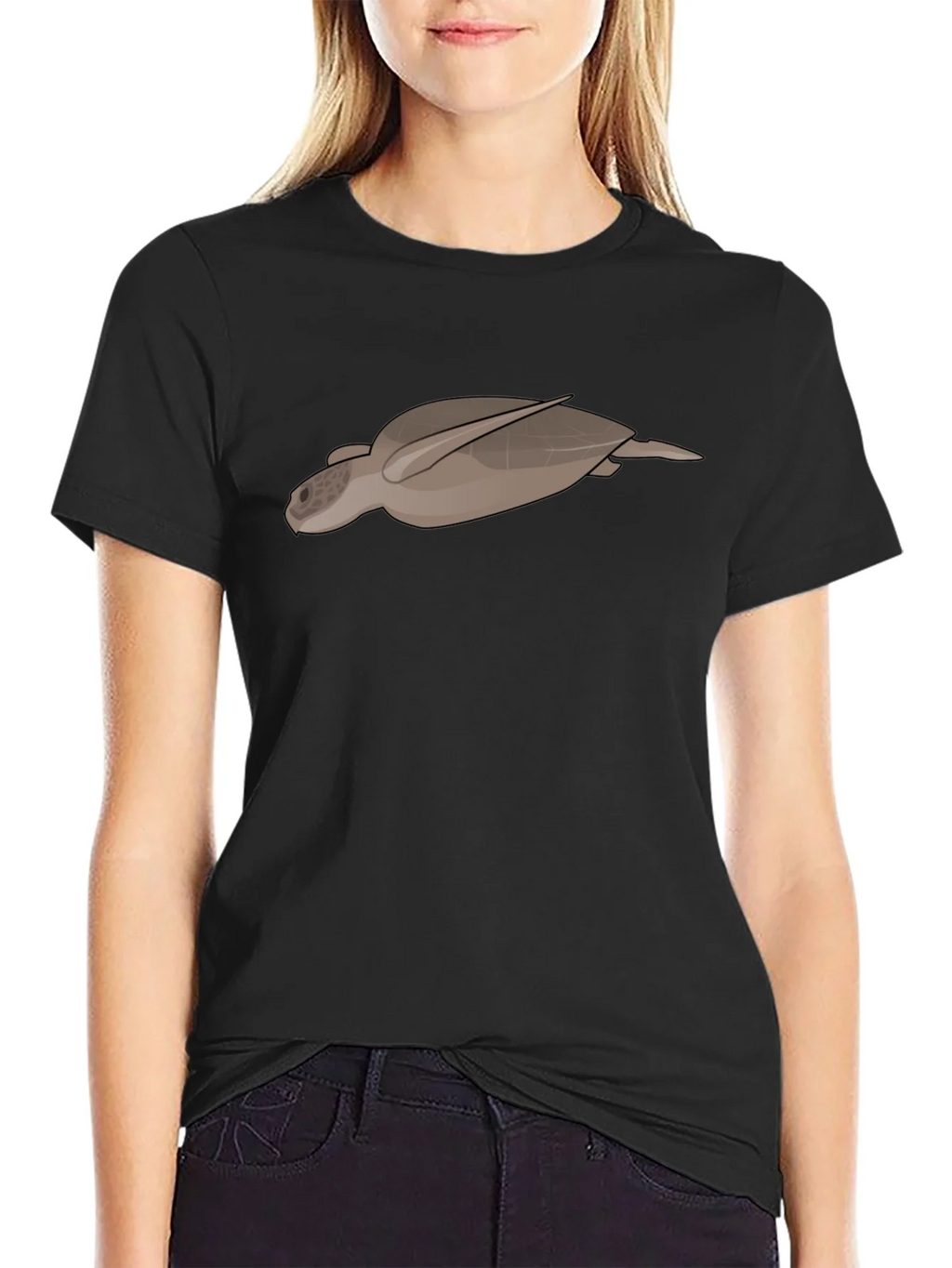 Sea Turtle Graphic Tee - Black Casual T-Shirt