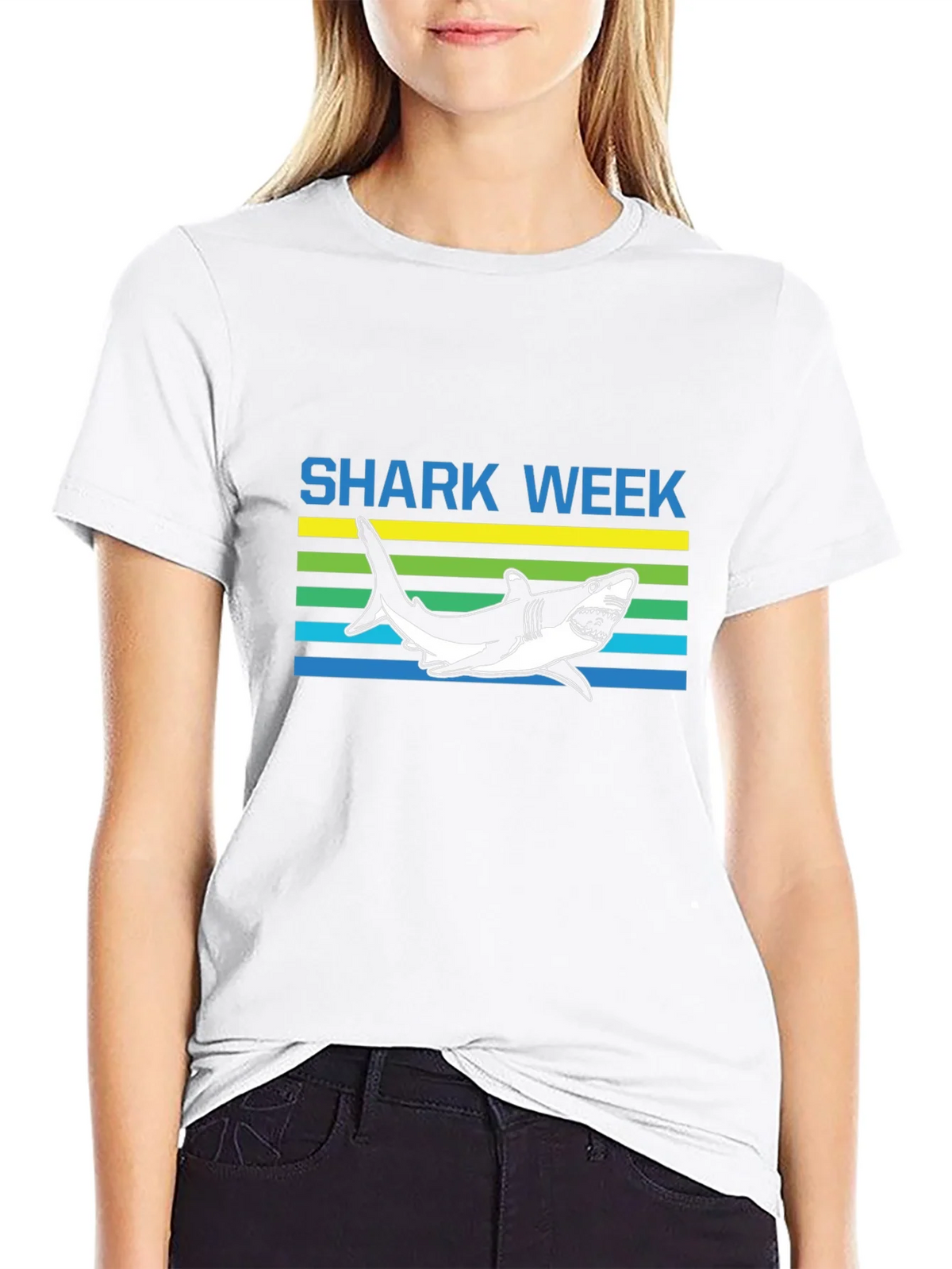 Shark Week Graphic Tee - Mens Short Sleeve Black T-Shirt