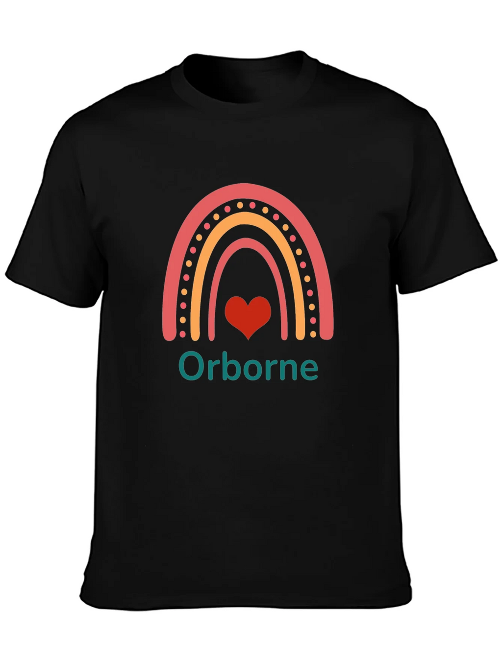Orborne Rainbow Heart T-Shirt - Black