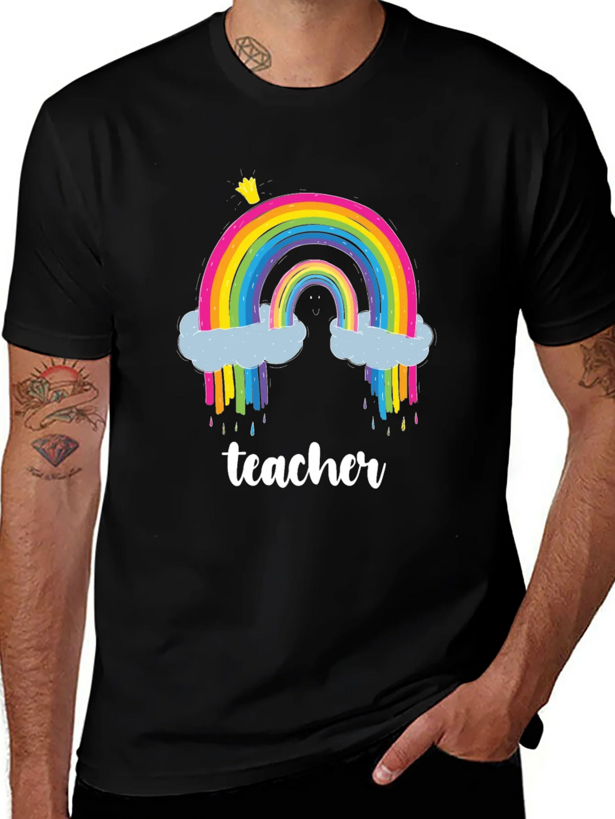 Teacher Rainbow T-Shirt - Colorful & Fun