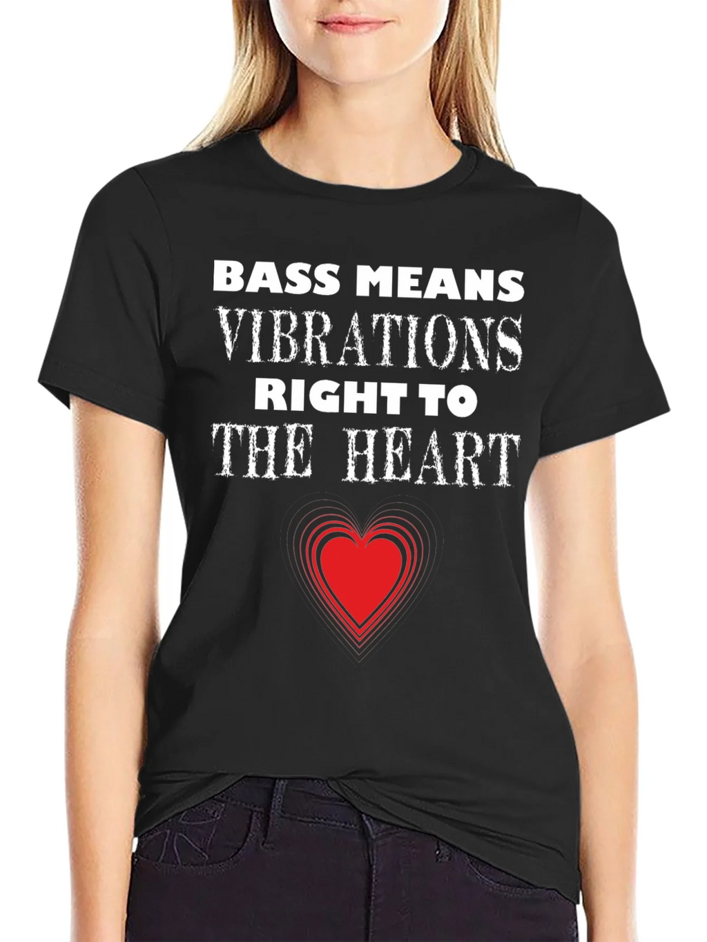 Bass Means Vibrations Heart T-Shirt
