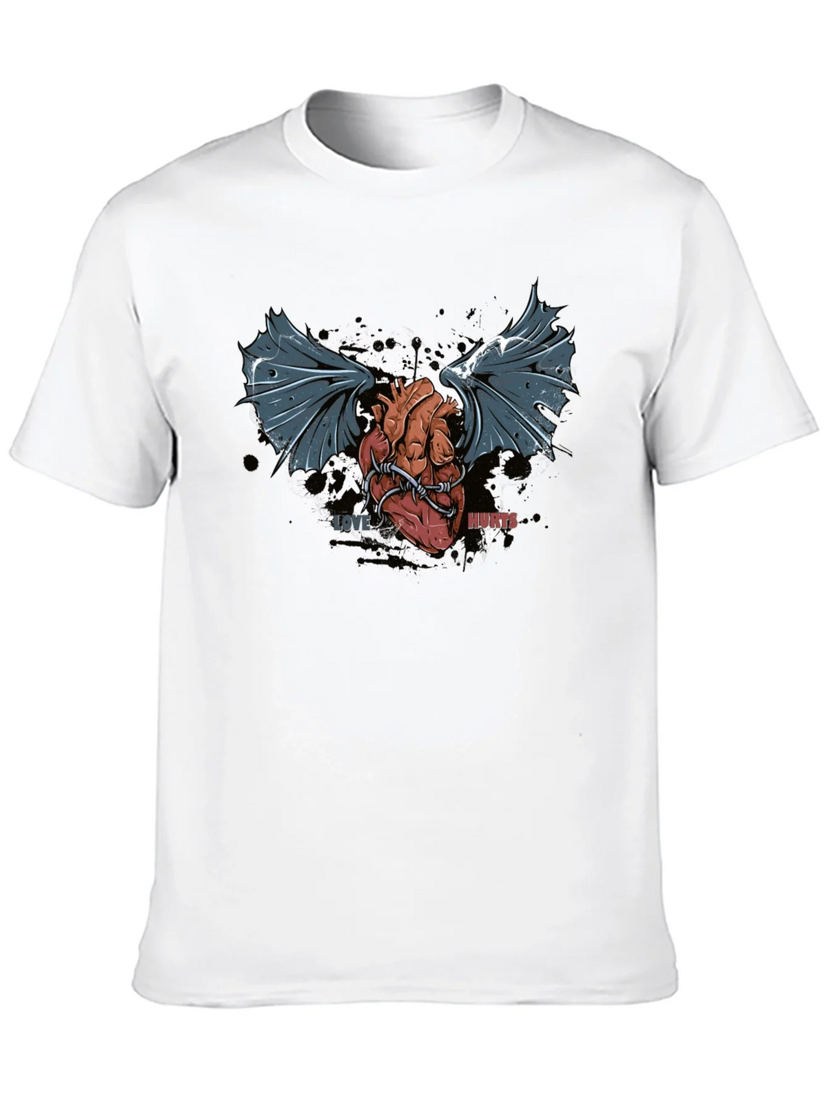 Love Hurts T-Shirt - Winged Heart Graphic Tee