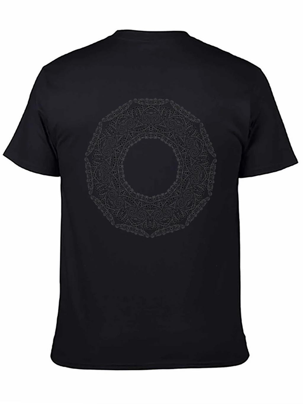 Mens Black Mandala Graphic T-Shirt
