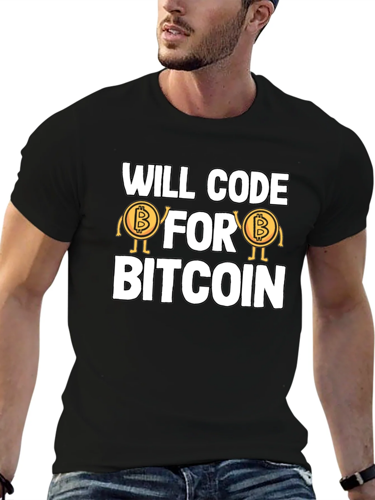 Will Code For Bitcoin T-Shirt - Crypto Programmer Tee