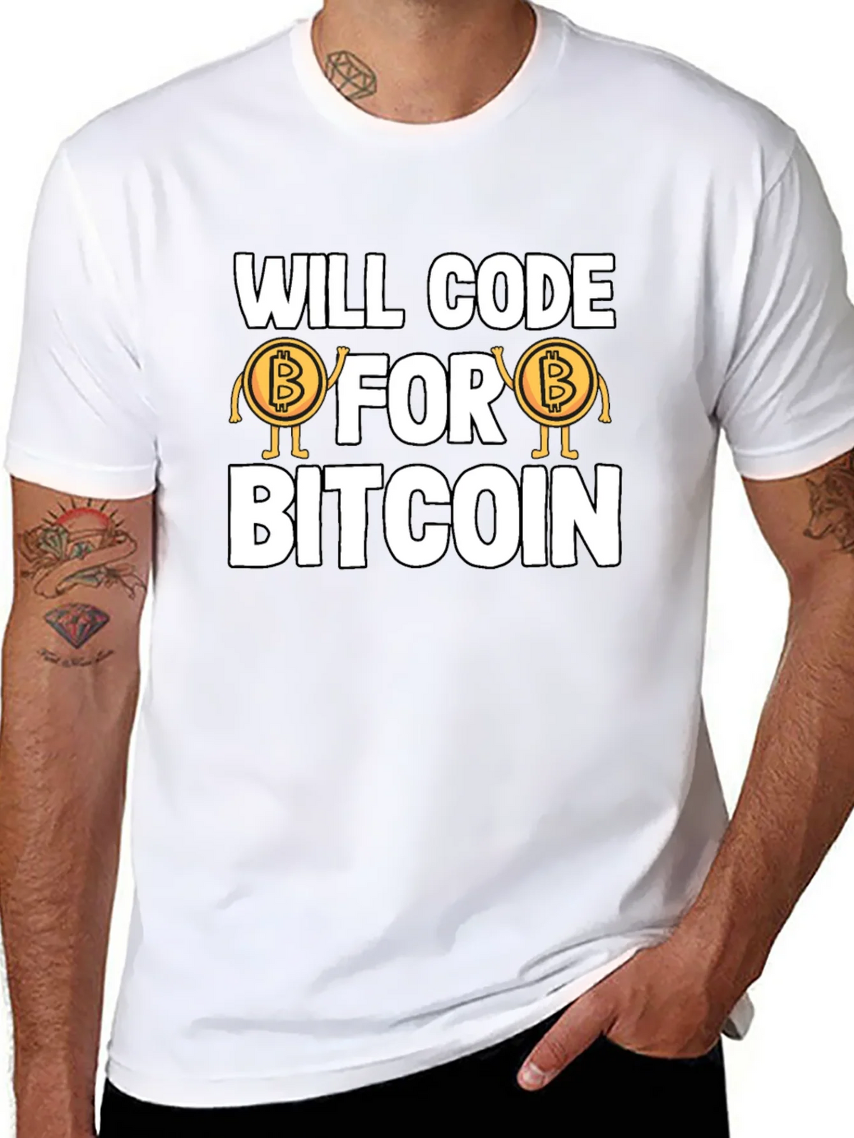 Will Code For Bitcoin T-Shirt - Crypto Programmer Tee