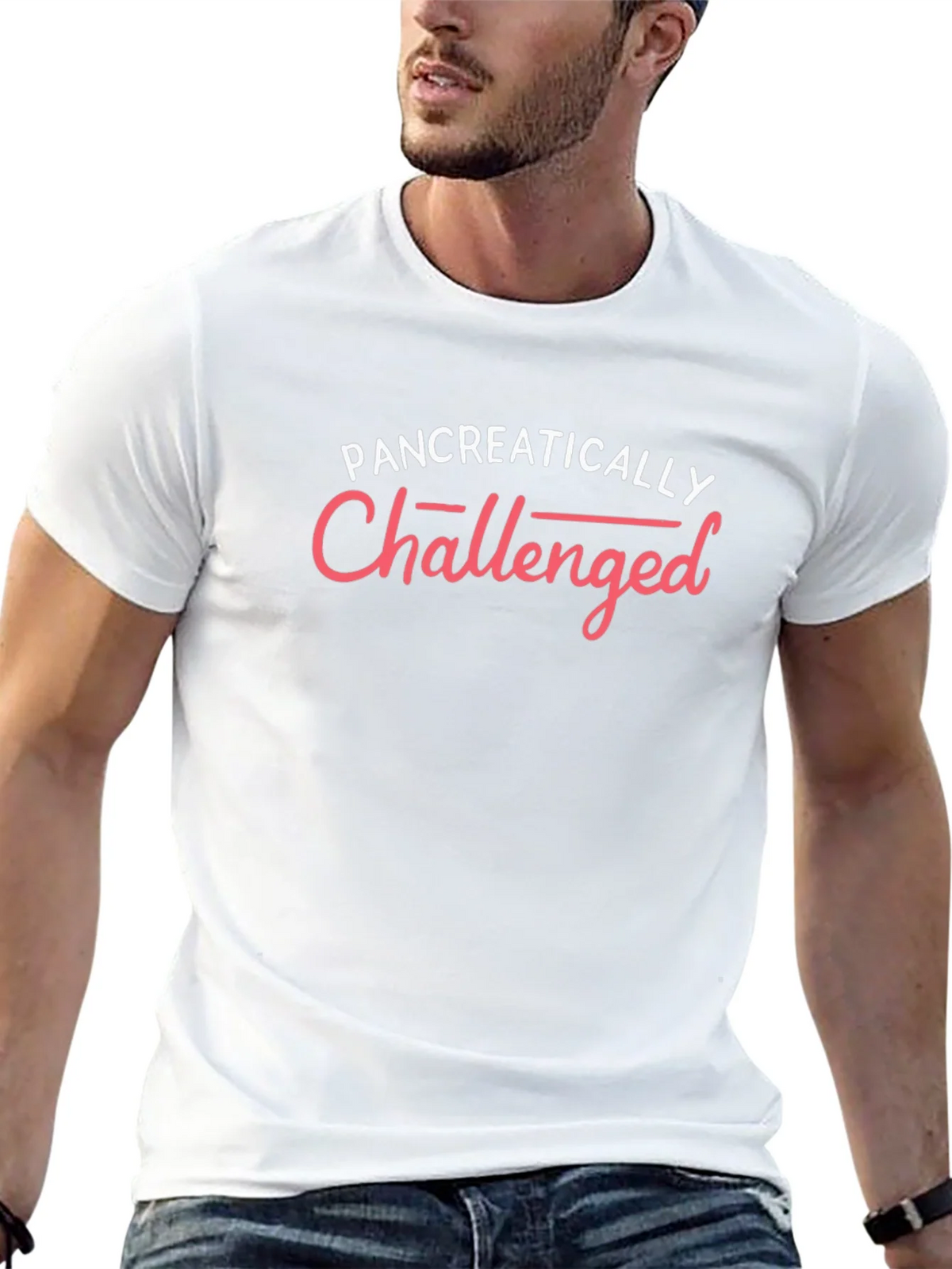 Pancreatically Challenged Black Graphic Tee